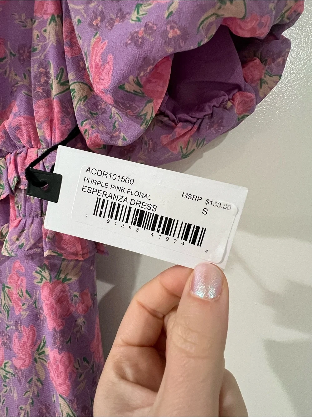 NWT Astr Floral Purple Maxi Dress with Pink Blooms - Picture 4 of 5